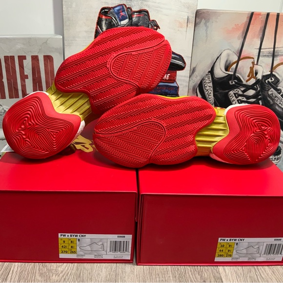 Adidas PW X BYW CNY Pharrell Men's Size 9.5 Chinese New Year Red/Yellow - Picture 8 of 11